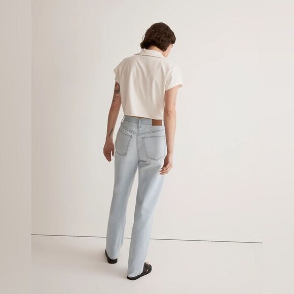 Madewell NWT The Slouchy Boyjean Size 31 in Wrightlane Wash | Ripped Edition - Picture 4 of 11